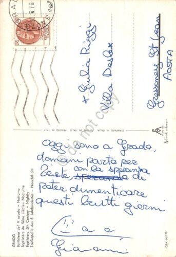 Cartolina Grado Battistero Notturno 1976