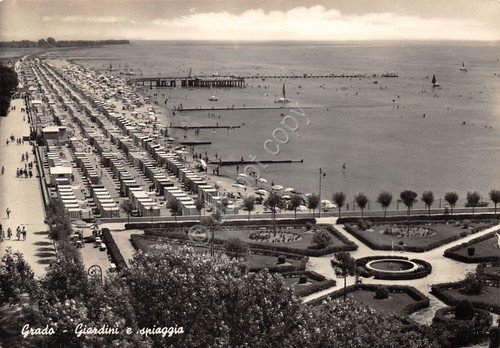 Cartolina Grado Giardini e Spiaggia