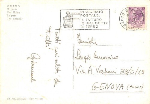 Cartolina Grado Il Porto vista dal mare barche 1971 (Gorizia) | Immagine Gallery 2