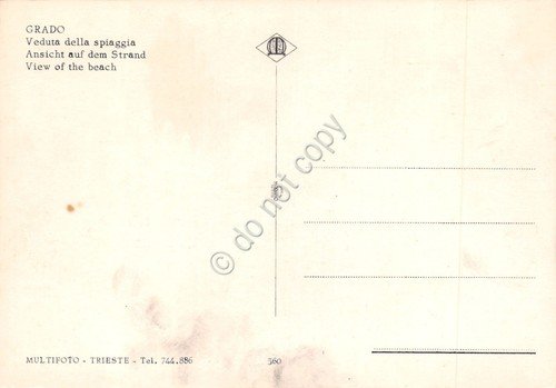 Cartolina Grado panorama della spiaggia stabilimenti strada giardini | Immagine Gallery 2