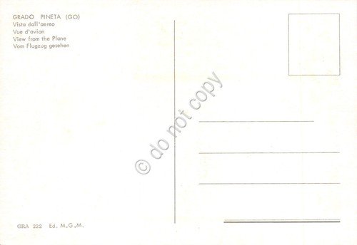 Cartolina Grado Pineta panorama aereo case spiaggia
