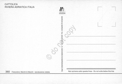 Cartolina grafica Cattolica veduta aerea viale spiaggia (Rimini) | Immagine Gallery 2