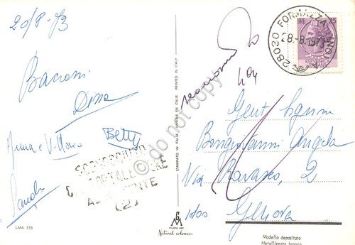 Cartolina grafica Lago Maggiore vedute varie 1976 timbro sconosciuto al … | Immagine Gallery 2