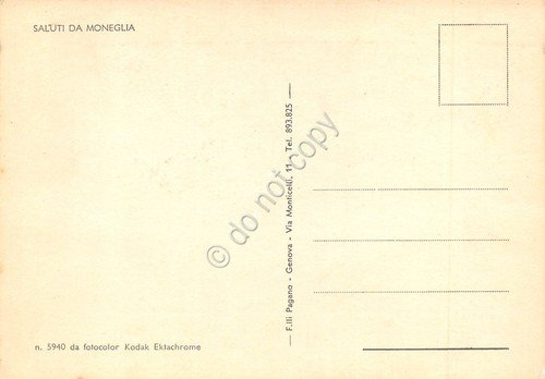 Cartolina grafica Moneglia vedute varie paese spiaggia (Genova)