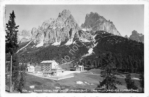 Cartolina Grand Hotel Tre Croci Passo Cristallo Piz Popena Ed. … | Immagine principale