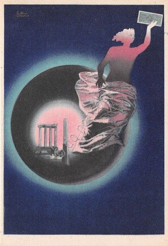 Cartolina Grande Lotteria E.42 Illustrata Buffoni anni '30 | Immagine principale