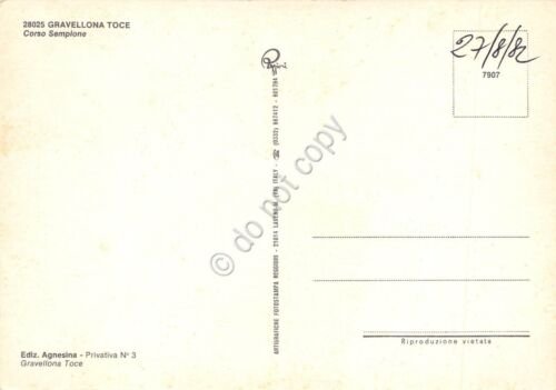 Cartolina Gravellona Toce Corso Sempione Albergo Sempione animata auto 1982