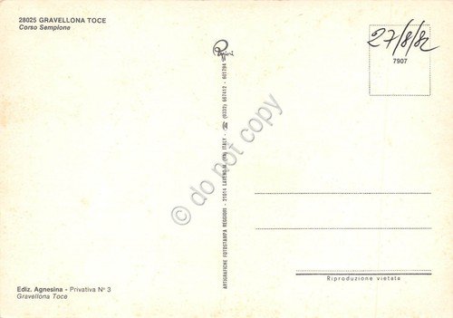 Cartolina Gravellona Toce Corso Sempione Albergo Sempione animata auto 1982 | Immagine Gallery 2