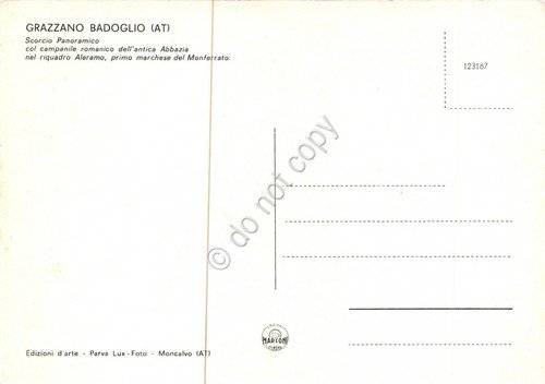 Cartolina Grazzano Badoglio panorama parziale riquadro Aleramo | Immagine Gallery 2