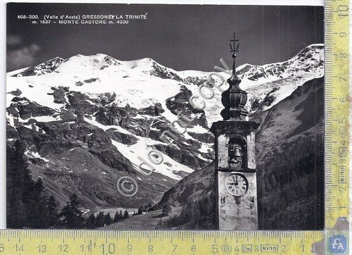 Cartolina Gressoney - Monte Castore - Chiesa - 1958 (Aosta)