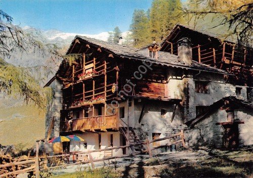 Cartolina Gressoney La Trinitè Frazione Ciaval Rifugio Alpino Capanna Carla