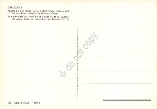 Cartolina Gressoney Panorama fondo valle e catena M. Rosa al … | Immagine Gallery 2