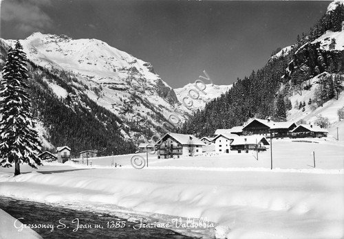 Cartolina Gressoney St. Jean frazione Valdobbia 1955