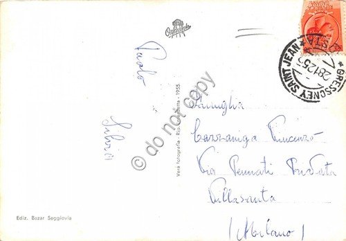Cartolina Gressoney St. Jean frazione Valdobbia 1955