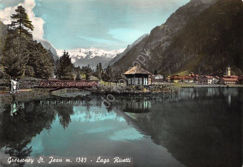 Cartolina Gressoney St. Jean Lago Rivetti (Aosta)