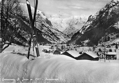 Cartolina Gressoney St. Jean Panorama 1957 | Immagine principale