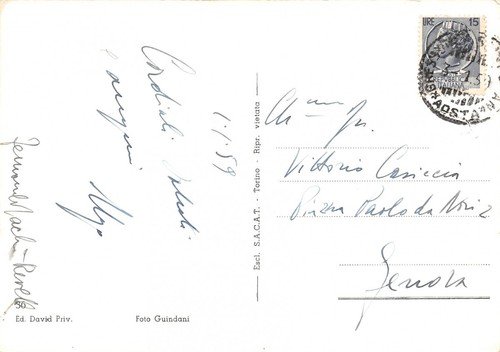 Cartolina Gressoney St Jean Panorama 1959