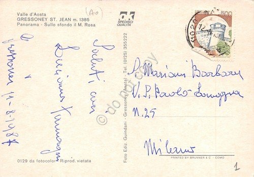 Cartolina Gressoney St. Jean Panorama 1987 (Aosta) | Immagine Gallery 2