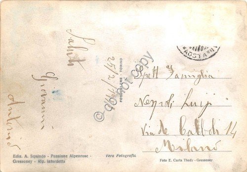 Cartolina Gressoney St. Jean Panorama dalla seggiovia animata 1951 | Immagine Gallery 2