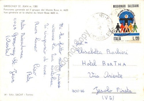 Cartolina Gressoney St. Jean Panorama e Monte Rosa (Aosta) | Immagine Gallery 2