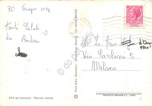Cartolina Gressoney vedute 1974 (Aosta) | Immagine Gallery 2