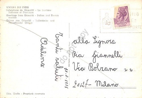 Cartolina Grimaldi 5 vedute panorama dogana auto d'epoca (Imperia) | Immagine Gallery 2