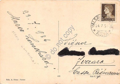 Cartolina Grivola Gran Paradiso e Gran Combin panorama nuvole 1936