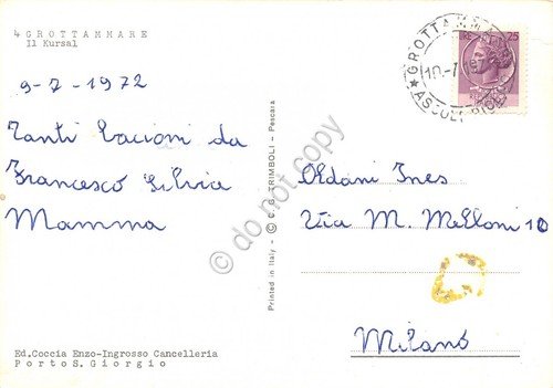 Cartolina Grottammare Kursal spiaggia animata 1972 | Immagine Gallery 2