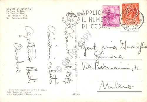 Cartolina Grotte di Toirano la Torre di Pisa 1967 timbro … | Immagine Gallery 2