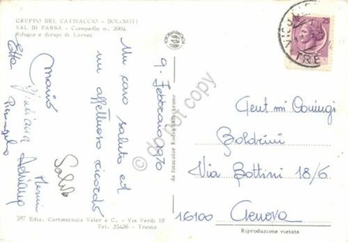 Cartolina Gruppo del Catinaccio Rifugio e dirupi di Larsec 1970 …