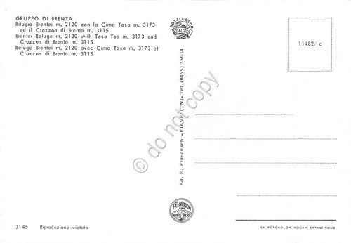 Cartolina Gruppo di Brenta Rifugio Brentei Cima Tosa Crozzon di … | Immagine Gallery 2