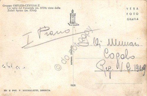 Cartolina Gruppo Ortles Cevedale da Zufall Spitze | Immagine Gallery 2