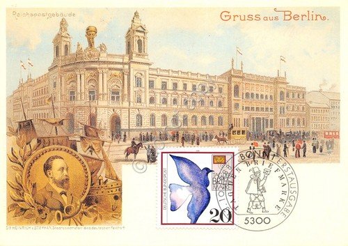 Cartolina Gruss aus Berlin Timbro filatelico 1988 | Immagine principale