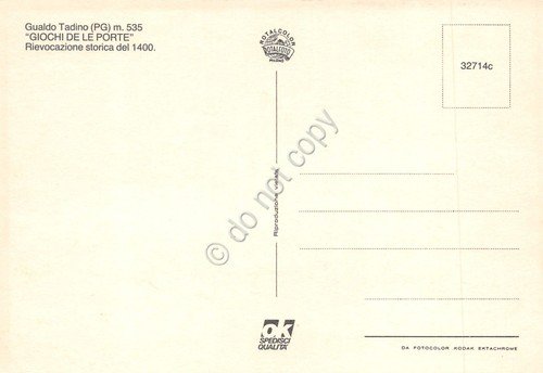 Cartolina Gualdo Tadino vedute varie Giochi de le Porte anni …