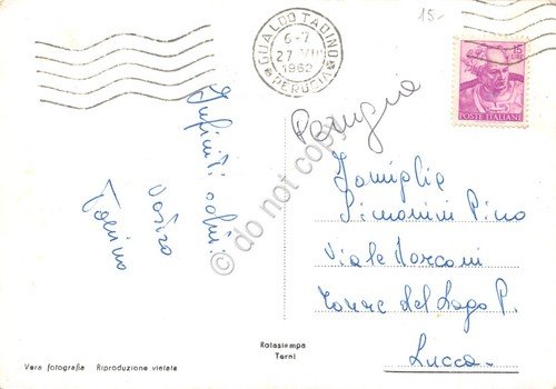 Cartolina Gualdo Tadino Viale Don Bosco auto animata colorata 1962 | Immagine Gallery 2