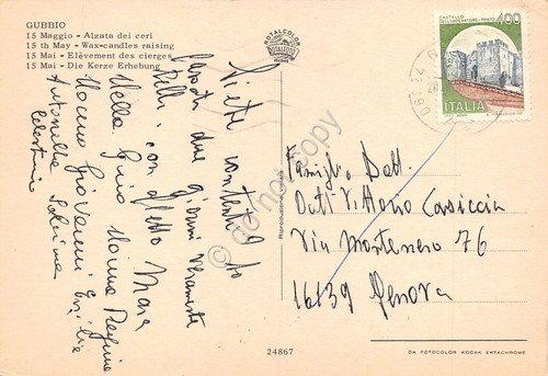 Cartolina Gubbio 15 Maggio Alzata dei ceri | Immagine Gallery 2