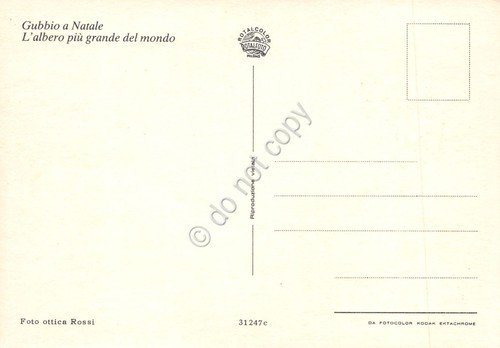 Cartolina Gubbio a Natale Albero di Natale notturno anni '80 | Immagine Gallery 2