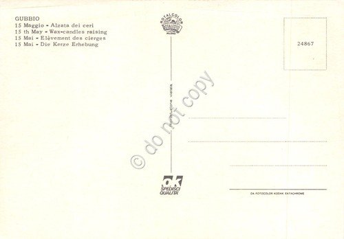 Cartolina Gubbio Alzata dei ceri 15 Maggio animata anni '80 | Immagine Gallery 2