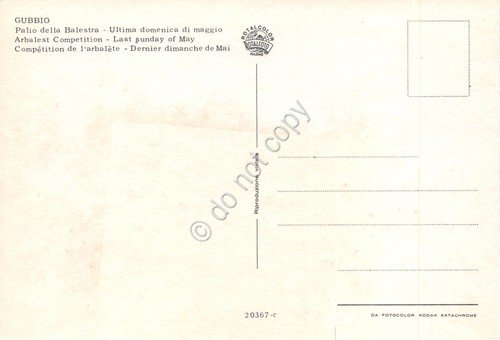 Cartolina Gubbio Palio della Balestra arcieri animata anni '80 | Immagine Gallery 2