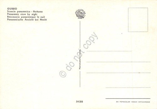 Cartolina Gubbio panorama parziale piazza auto tir case notturno anni … | Immagine Gallery 2
