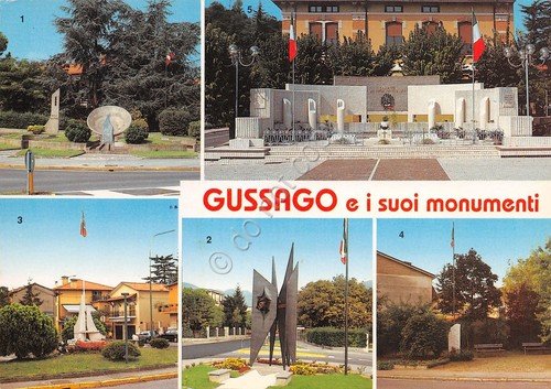 Cartolina Gussago vedute (Brescia)