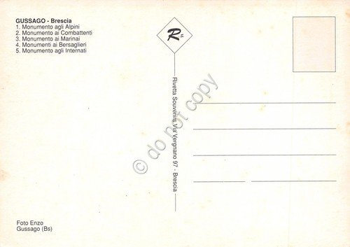Cartolina Gussago vedute (Brescia)