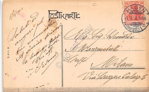 Cartolina Hagen Buschery Strasse 1910