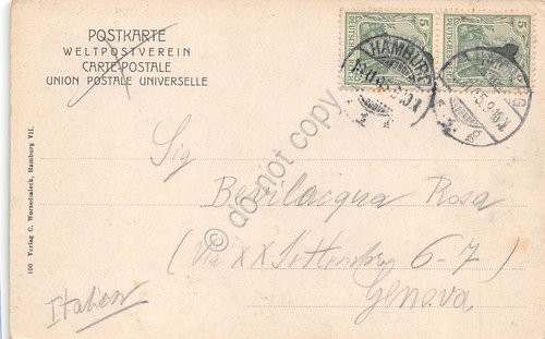 Cartolina Hamburg Alsterarcaden 1919