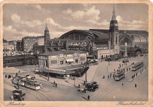 Cartolina Hamburg tram auto 1938 | Immagine principale