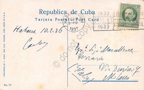 Cartolina Havana Paisaje Cubano 1937 | Immagine Gallery 2