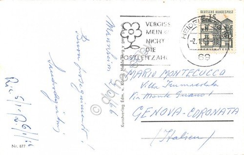 Cartolina Heidelberg Fruhling view 1966