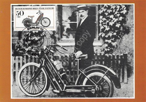 Cartolina Hildebrand & Wolfmuller 1894 timbro filatelico 1983 | Immagine principale