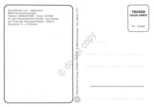 Cartolina Hohenschwangau Sclosshotel Lisl