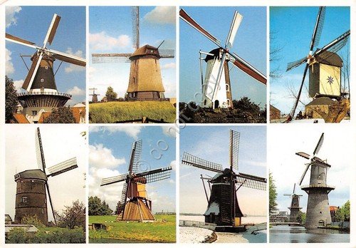 Cartolina Holland Different types of windmills Mulini | Immagine Gallery 1